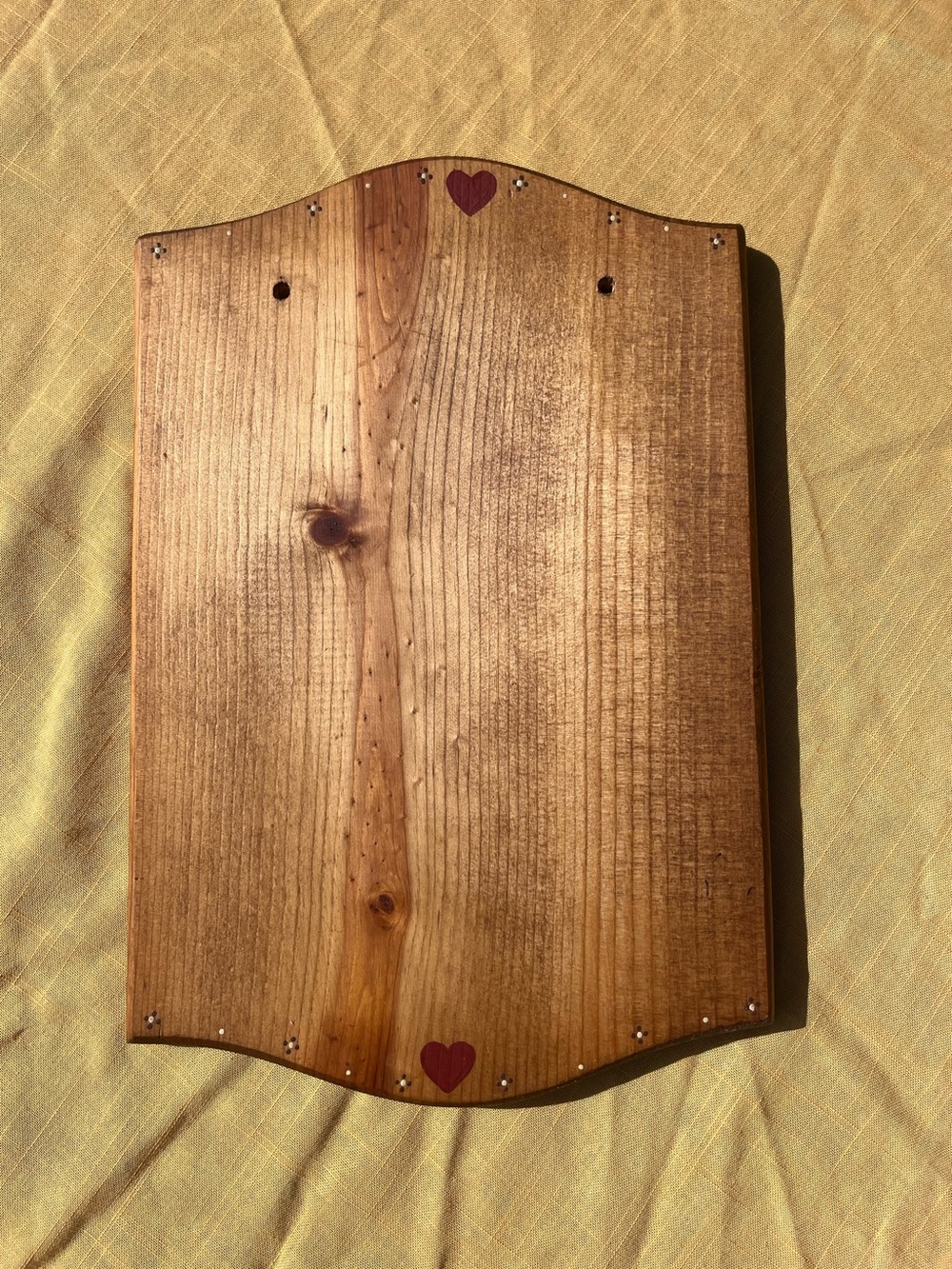 Vintage Wooden Heart Notepad Holder Cottagecore country rustic folk art decor